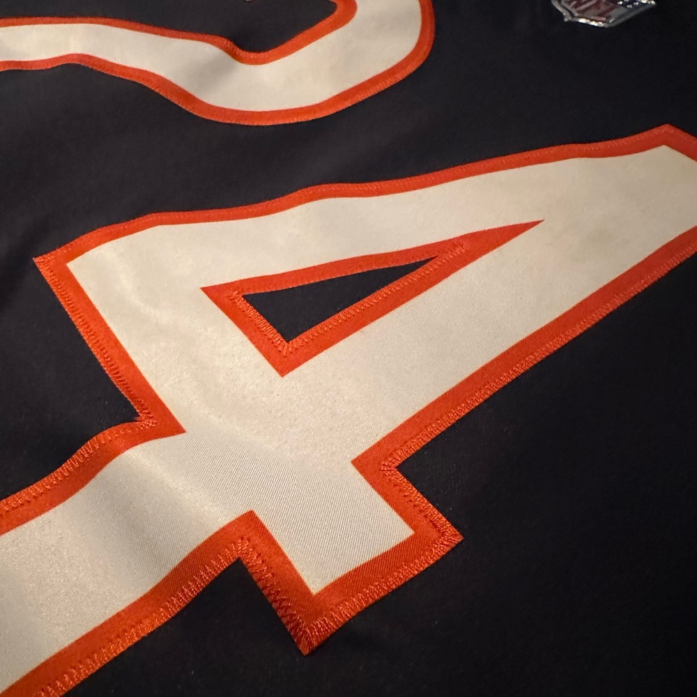 Black Football Jersey with Orange Accents - Picture 4 of 5